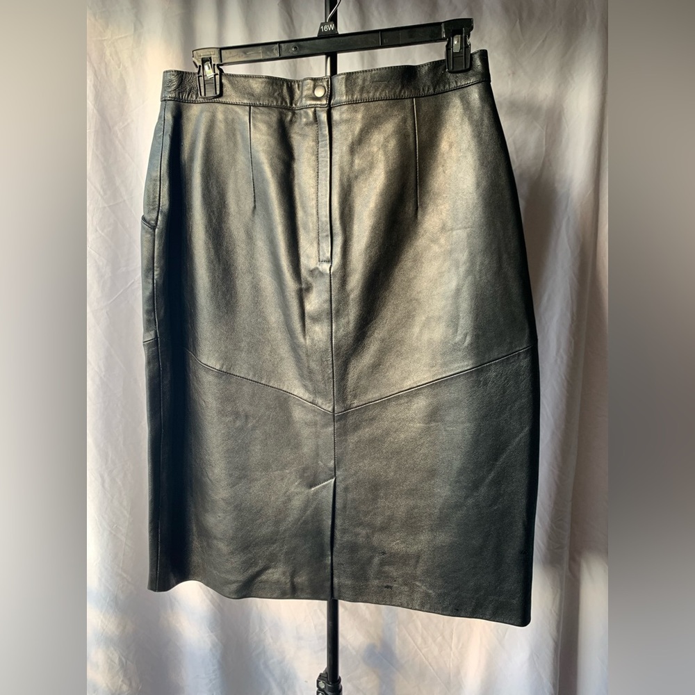Black Leather Skirt Below the Knees